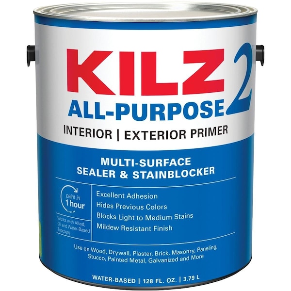 Kilz 2 Latex Interior/Exterior Sealer Stain Blocking Primer, White, 1 Gal. 20041 - main